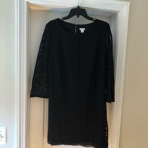 JCrew long sleeve black lace dress